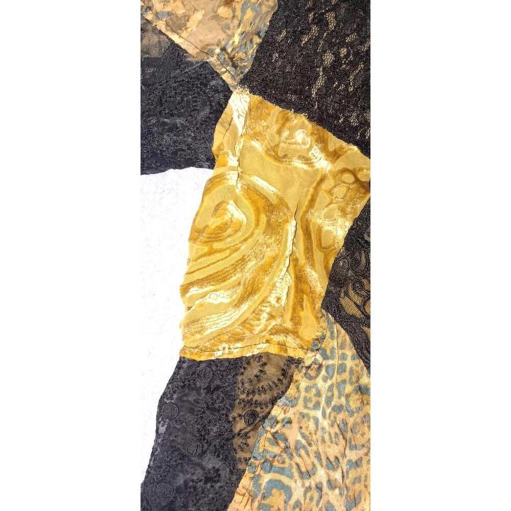 Chicos Lace Velvet Burnout Silk Blend Cardigan Womens Size 0 Black Leapard Fairy - Picture 7 of 11